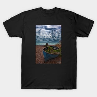 Old Beached Fishing Boats On a Cloudy Day T-Shirt